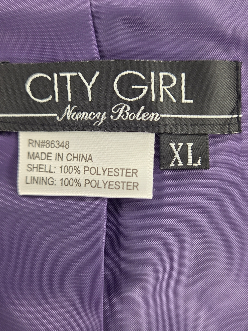 Nancy Bolen City Girl Purple Women's Zip-Front Jacket Size XL - Picture 6 of 9